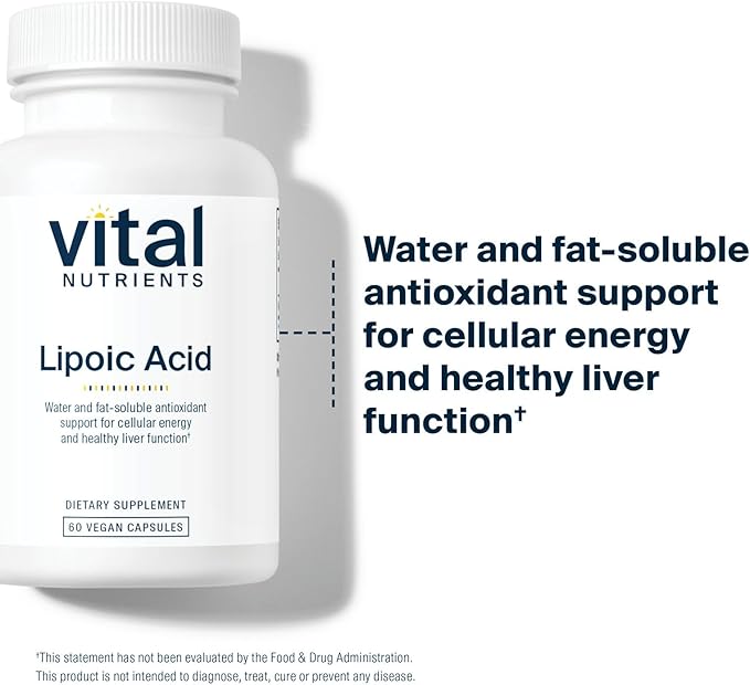 Vital Nutrients Lipoic Acid | 300mg Alpha-Lipoic Acid Antioxidant | ALA Supplement for Healthy Metabolism and Energy | Gluten, Dairy, Soy Free | Non-GMO | 60 Capsules