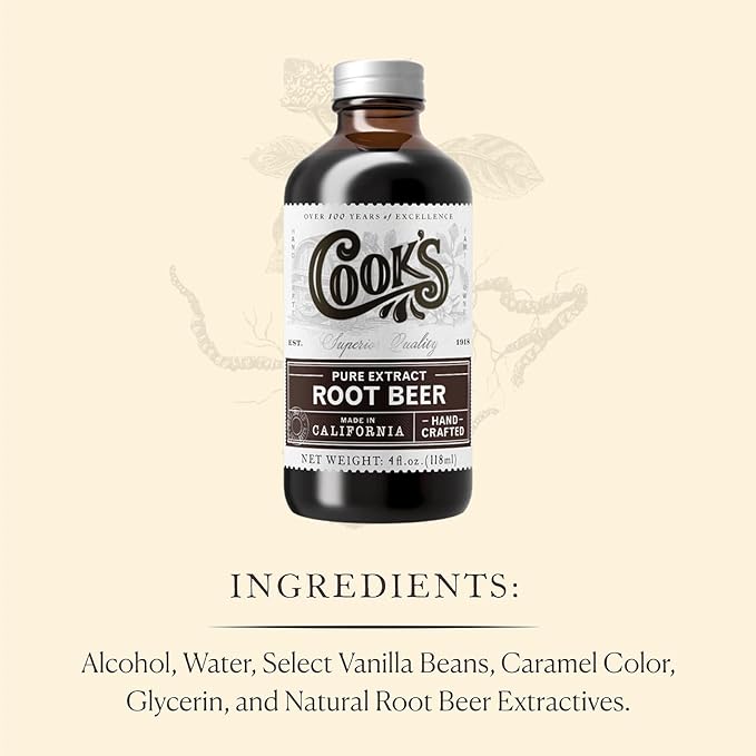 Cook's, Root Beer Extract Flavoring, For Root Beer Making and Baking, 4 Ounce