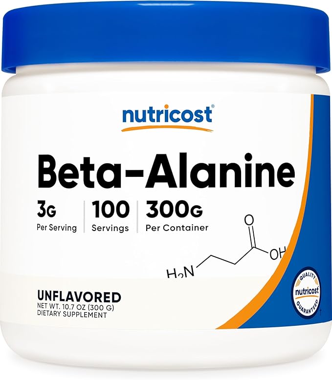 Nutricost Beta Alanine Powder 300 Grams (10.7oz) - 3 Grams Per Serving