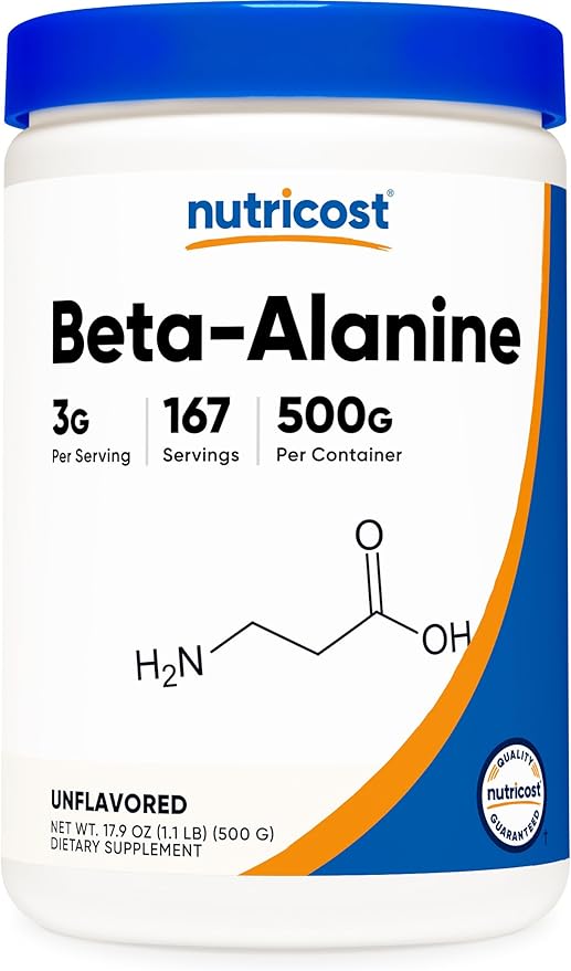 Nutricost Beta Alanine Powder 500 Grams (1.1lbs) - Pure Beta Alanine, Gluten Free & Non-GMO