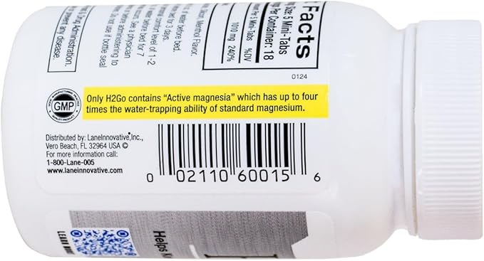 Lane Labs - H2Go, Helps Relieve Constipation and Irregularity, Gentle and Effective, Natural Mineral Supplement, Supports Colon and Digestive Health, No Artificial Irritation (90 Mini-tabs)