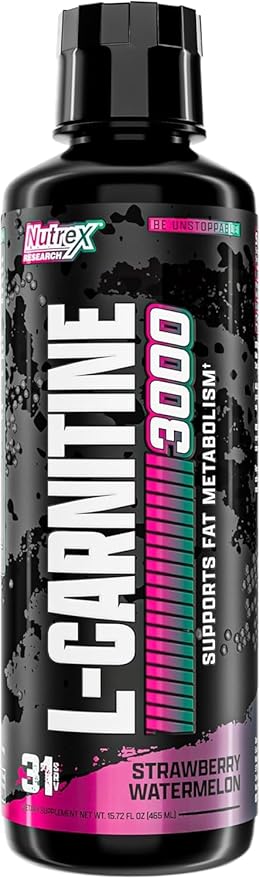 Nutrex Research Liquid Carnitine 3000 | (Strawberry Watermelon) | Premium L Carnitine Liquid, Stimulant Free
