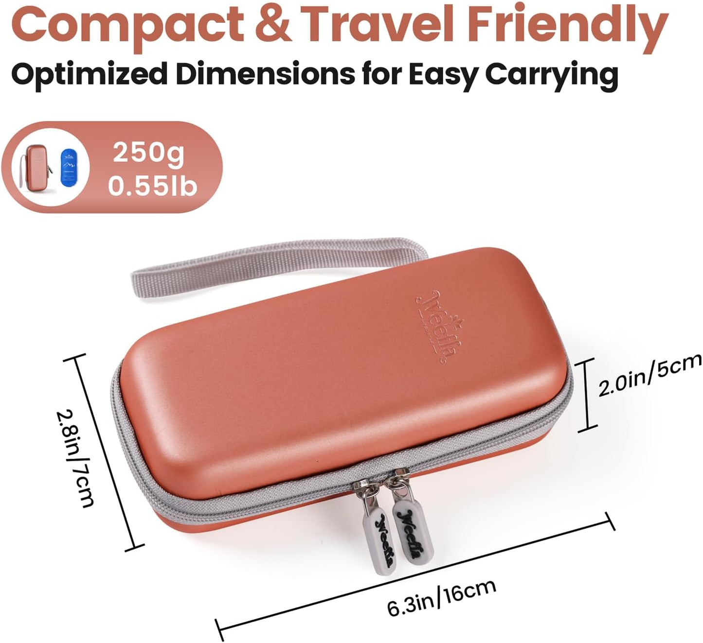 Hard Shell Insulated Cooler Travel Case for 1 Ozempic or Wegovy Injector Pen & Needles, TSA Approved Cold Pack, Easy to Clean, Compact Syringe Box Holder for Trip & Daily Use (Blue)