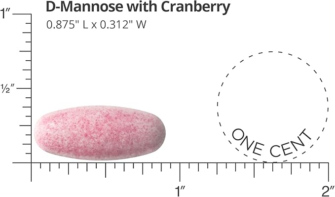 DOCTORS' PREFERRED D-Mannose 1300 MG with Cranberry 500 MG Supplement - Premium Formula (90 Vegan Tablets)