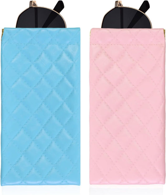 Double Eyeglass Case Soft Dual Glasses Case for Women Men Travel Squeeze Top Sunglasses Cases Eyeglasses Pouch