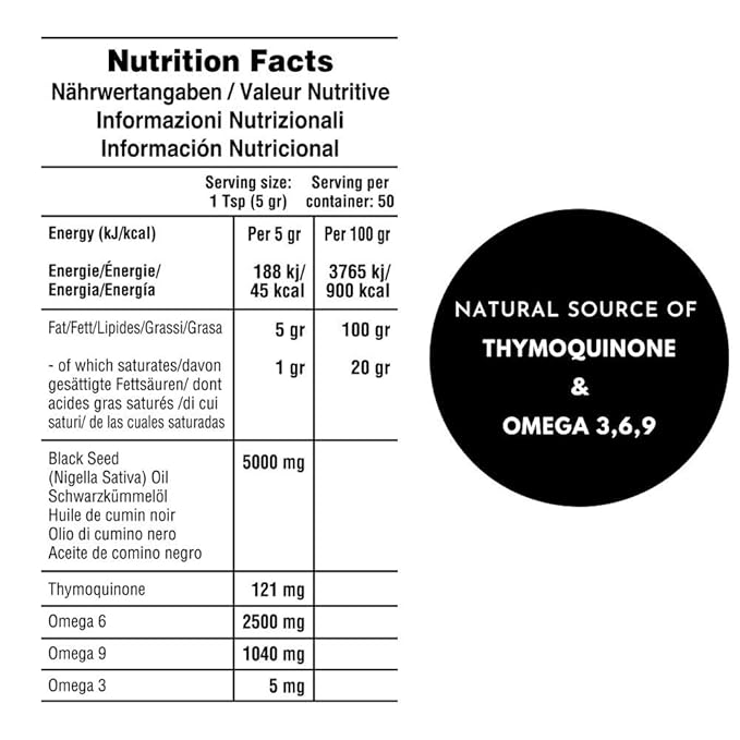RAWYA Black Seed Oil - Organic Cold Pressed Nigella Sativa - Turkish Origin - USDA Organic - Natural Supplement - Black Cumin Seed Oil - Rich Flavor & High Concentration - 250ml Glass Bottle - 2 Pack