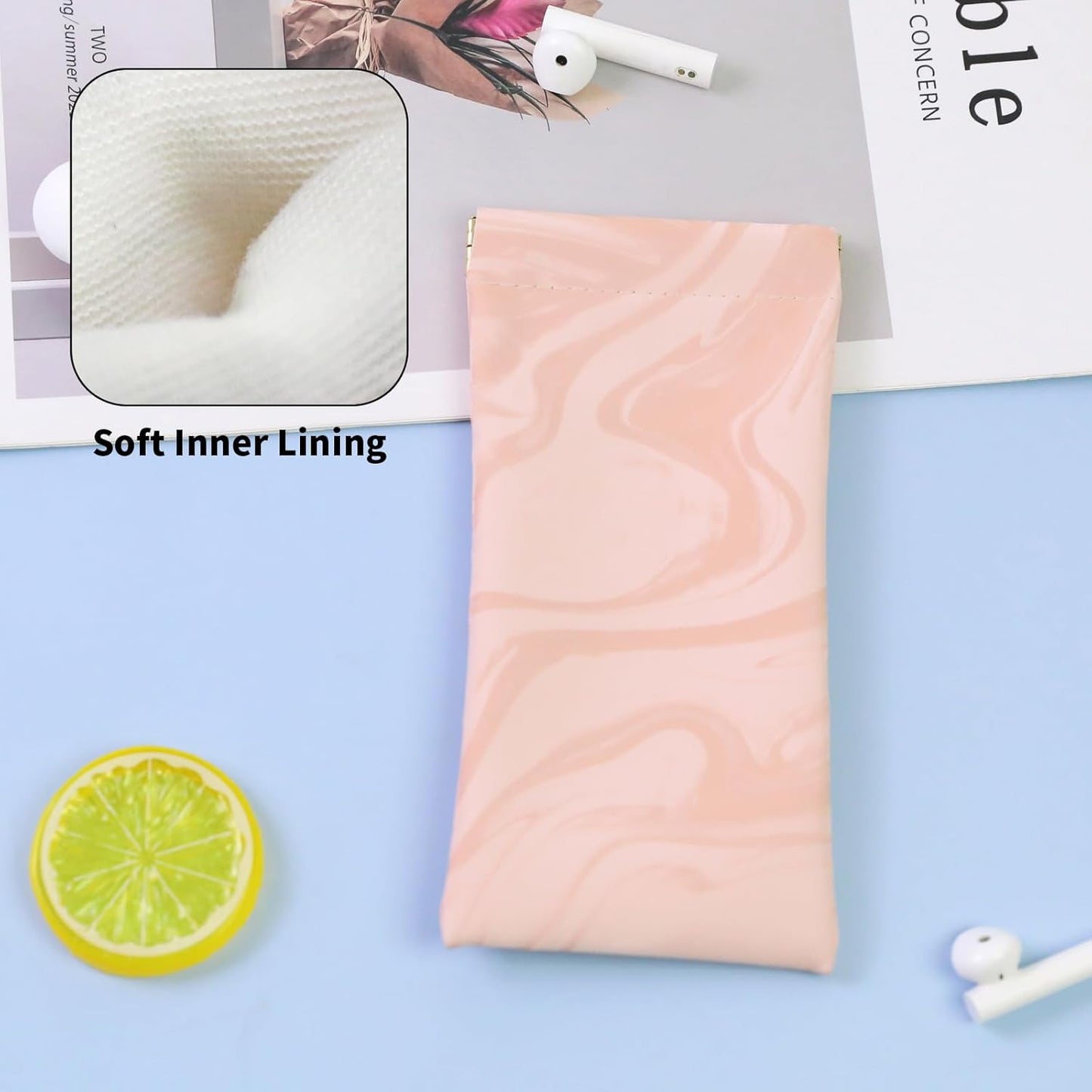 Double Eyeglass Case Soft Dual Glasses Case for Women Men Travel Squeeze Top Sunglasses Cases Eyeglasses Pouch