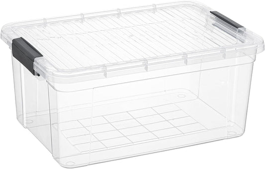 Superio Clear Storage Container with Lid, 16 Quart Plastic Bin for organization, Non-Toxic, BPA Free, Odor-Free, Stackable Latch Box organizer for Home, Dorm, Classroom, Garage, Closet (16 Quart)
