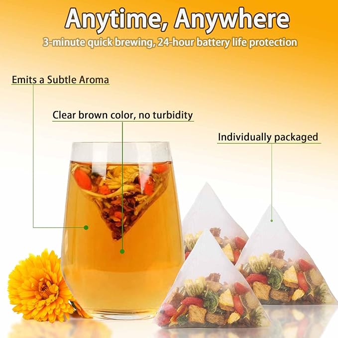 Goji Berry Chrysanthemum Tea, Dandelion Wolfberry Tea for Liver Health, Liver Detox Clear the Liver and Improve Eyesight 150g(1box,15 Bags) (2)