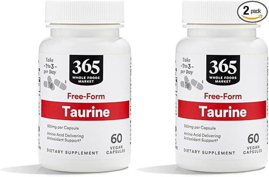 365 by Whole Foods Market, Taurine 500mg, 60 Count (Pack of 2)