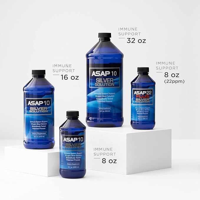 American Biotech Labs - ASAP 10 Silver Solution - Immune System Support, 10 ppm Silver Solution Dietary Supplement - 16 fl. oz.