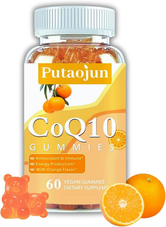 coq10 Gummies | coq10 Gummies for Adults | Orange Flavor | Sugar Free Coenzyme Q10 Vitamins Muscle & Bone Energy | Ultra High Absorption, Cellular Energy, Antioxidant (60 Count (Pack of 1))