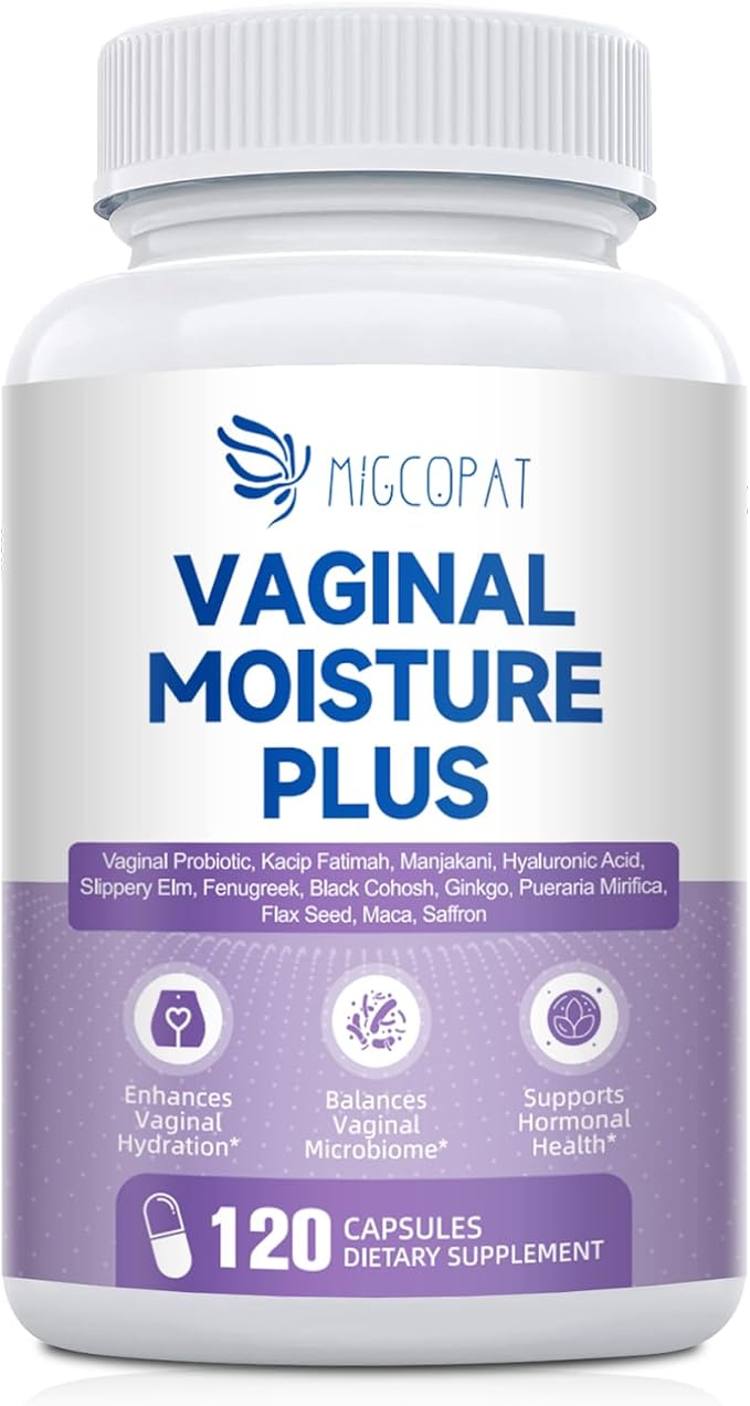 Vaginal Probiotics for Women – Vaginal Moisture Capsules-Plant-Based Capsules with Slippery Elm, Fenugreek & Kacip Fatimah – Support Vaginal Moisture & Internal Comfort – 120 Count