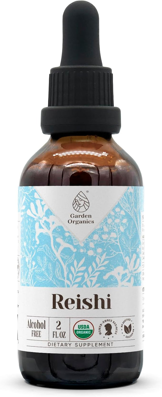 Reishi USDA Organic Alcohol-Free Extract | Dietary Supplement, High-Potency Tincture | Natural Certified Organic Reishi Mushroom (Ganoderma Lucidum) (2 oz)