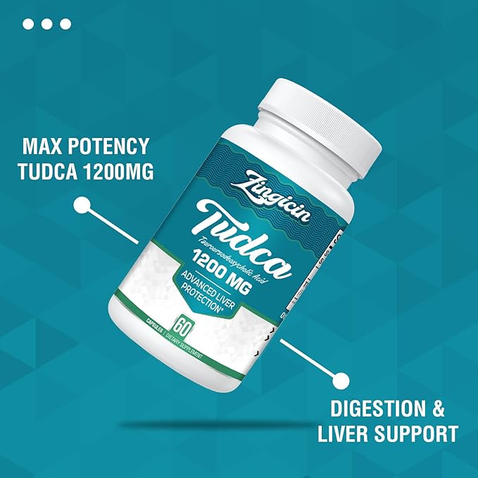 TUDCA Supplement 1200mg - 120 Veggie Capsules,Powerful TUDCA Bile Salts Supplements for Liver,Digestion