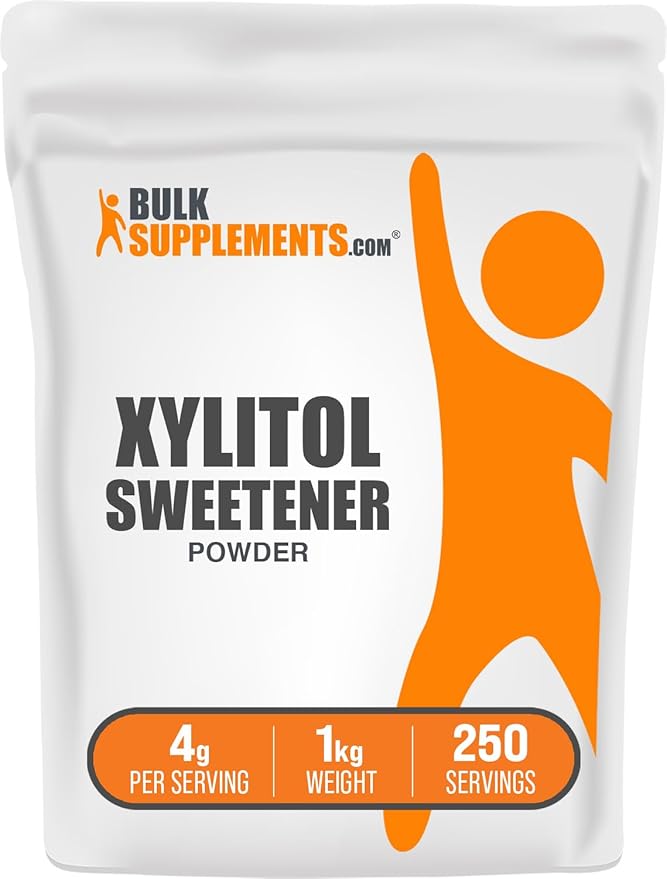 BulkSupplements.com Xylitol Powder - Xylitol Sweetener, Sugar Substitute For Baking & Cooking - Low Calorie & Gluten Free, 4g per Servings, 1kg (2.2 lbs) (Pack of 1)
