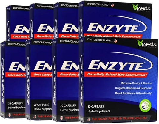 Enzyte® Natural Male Enhancement Bundle for Quality and Stamina with Asian Ginseng, Ginkgo Biloba, Grape Seed Extract, Horny Goat Weed - 8 Pack Bundle