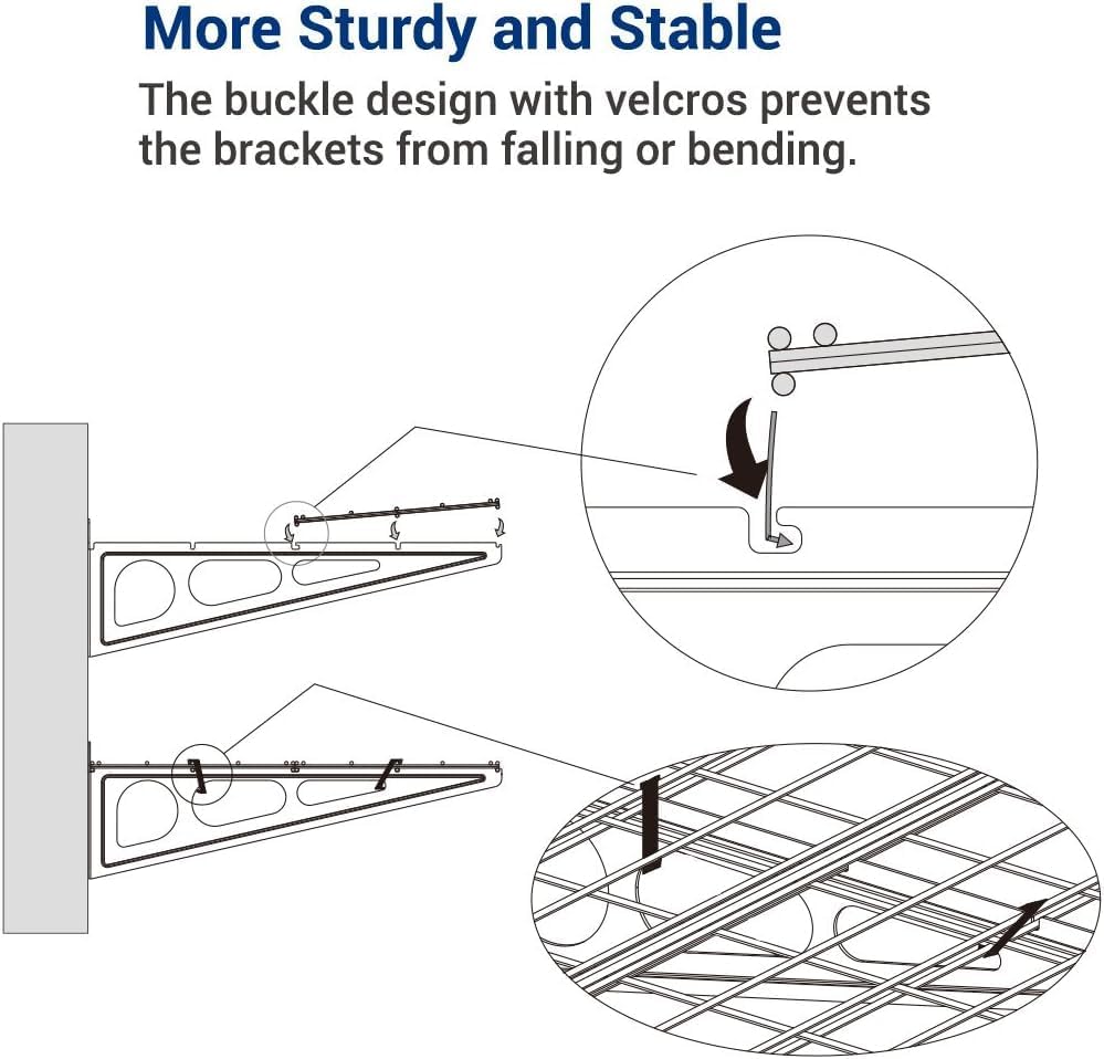 FLEXIMOUNTS 2 Pack 2x4ft Garage Shelving, Wall Shelf Garage Storage Rack, 24-inch-by-48-inch, Black, Classic Series
