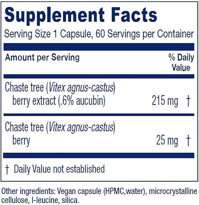 Vitanica, Chaste Tree Berry, Vitex Extract Plus, Vegan, 60 Capsules