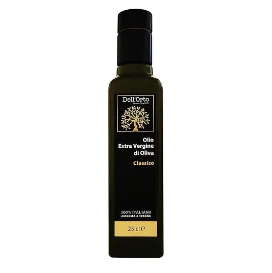 Dell'Orto Classic Ultra Premium Extra Virgin Olive Oil (250ml) | Award-Winning, First Cold Pressed | Low Acidity, Polyphenol Rich Olive Oil | Harvest Date, Campania Family Estate | 8.45 fl oz