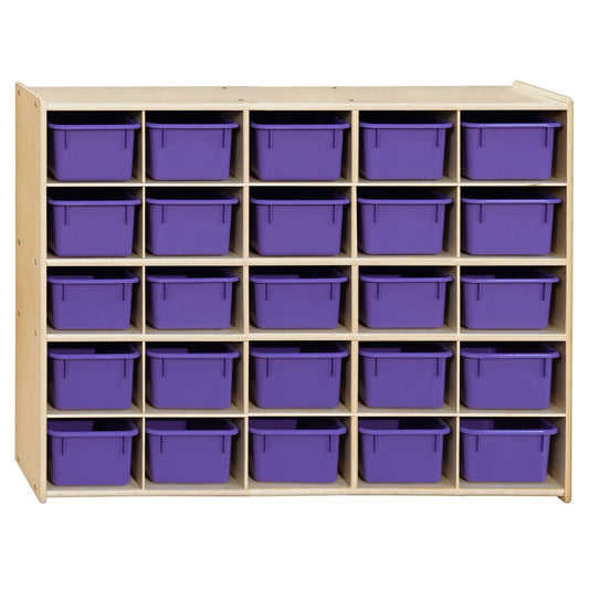 Contender 25 Cubbies Kids Storage Organizer, Toddler Friendly Natural Birch Wooden Cabinet for Books, Art, Craft Supplies, Greengaurd Gold Certified - Made in U.S.A.