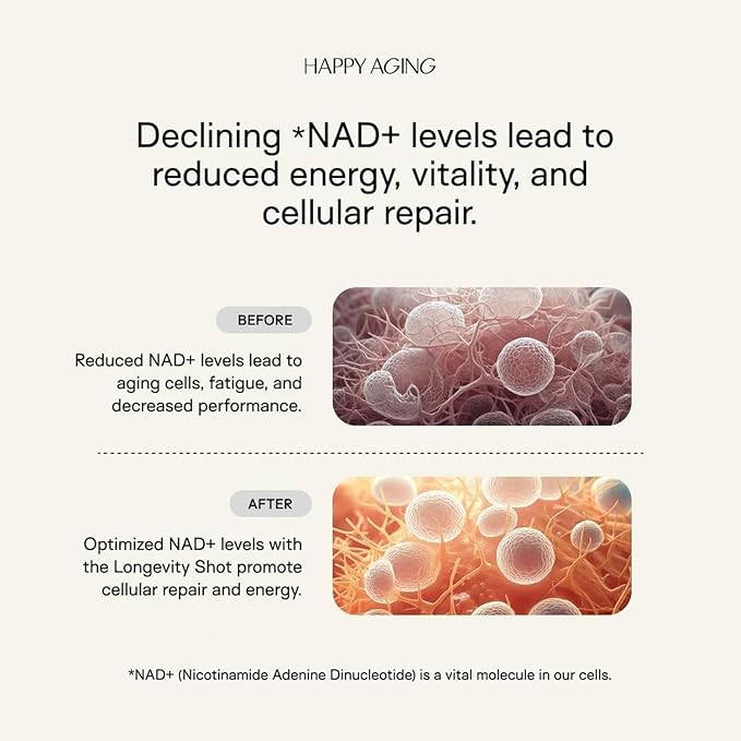 Liquid NAD+ Longevity Shots | Liposomal Nicotinamide Riboside and Resveratrol with Ceramides & Antioxidants | Twice-a-Week | Firm Skin & Brain Health| NMN Alternative | 30-Week Supply