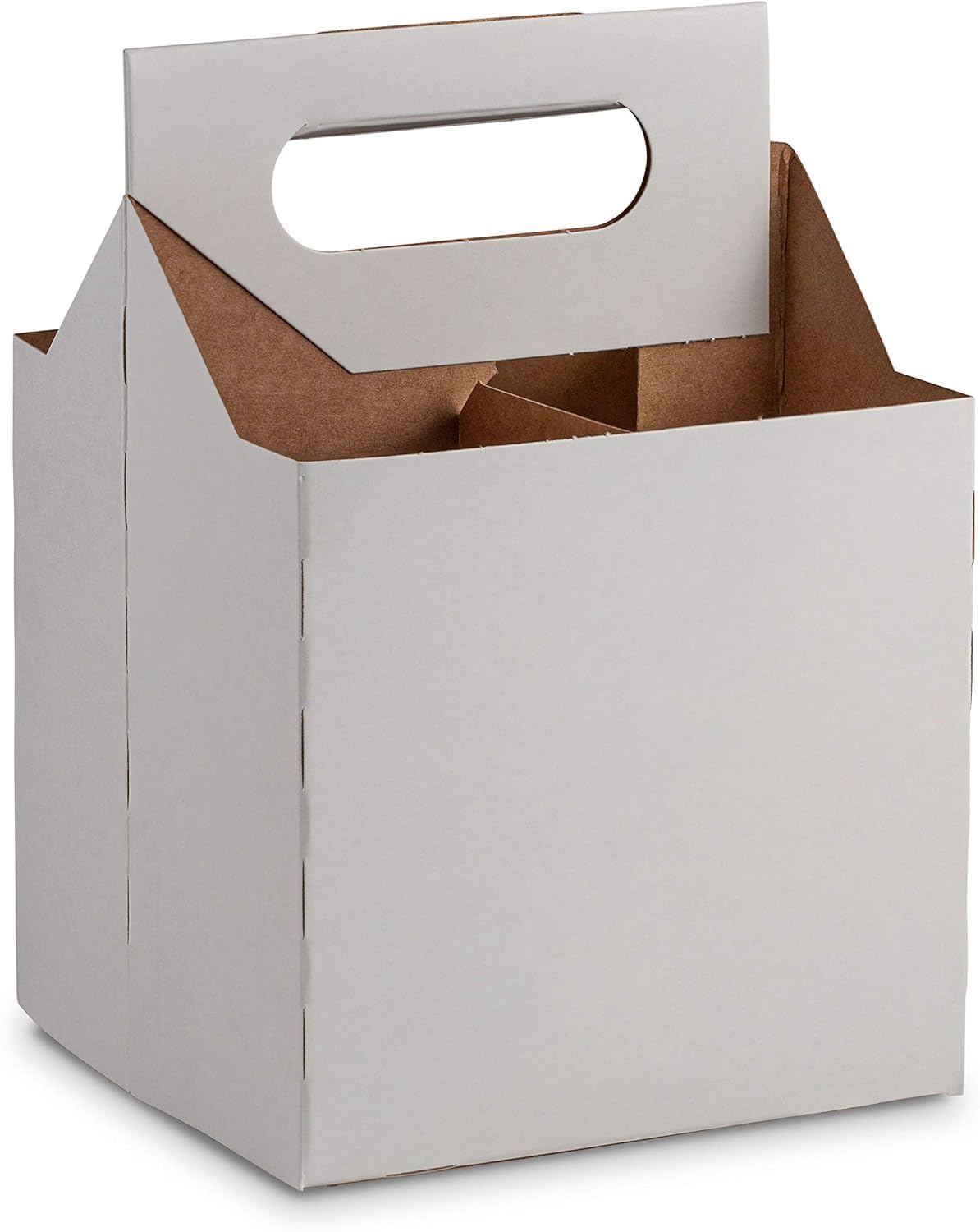 MT Products White 4 Bottle Holder 12 oz. - Corrugated Bottle Carrier for Transport (Pack of 200) - Made in the USA