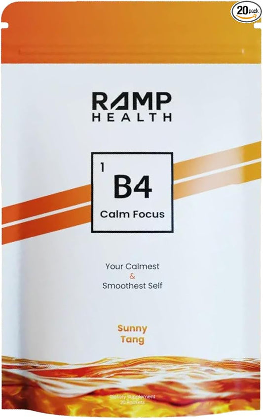B4 - Supplement - Available in 6 Flavors - L-Theanine, Lemon Balm Extract, and More - 10 Count (10 Packets, Sunny Tang)
