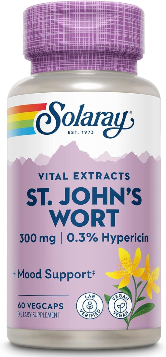 SOLARAY St Johns Wort Aerial Extract 300 mg, Once Daily | Mood & Brain Health Support | 0.3% Hypericin | 60ct