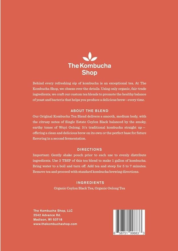 The Kombucha Shop - Original - Organic Black & Oolong Loose Leaf Tea Blend - Makes 10 Gallons of Kombucha Tea