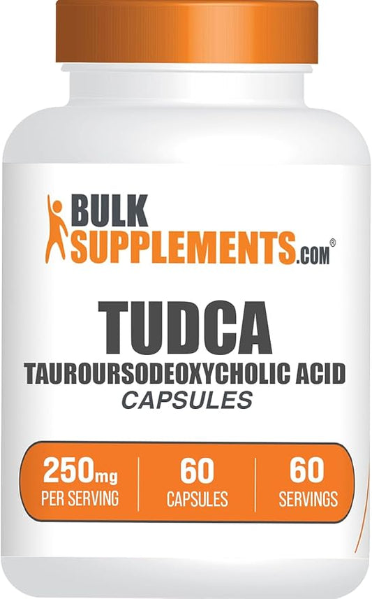 BulkSupplements.com TUDCA Capsules - TUDCA Supplement, Tauroursodeoxycholic Acid, TUDCA 250mg for Liver Support - Gluten Free, 1 Capsule per Serving, 60 Capsules (Pack of 1)