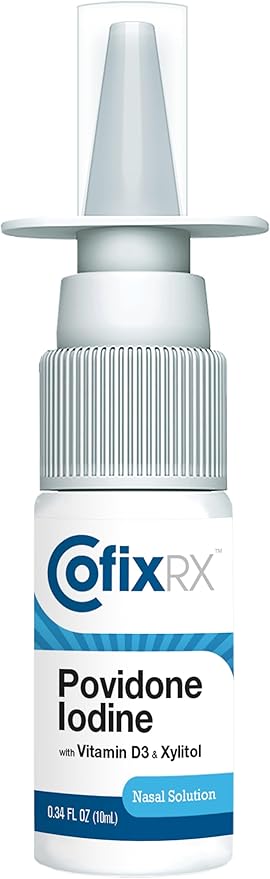 Nasal Cleanse Solution Spray, Povidone Iodine with Vitamin D3 & Xylitol, Cleans Nasopharynx, Cold & Allergy Releif, Laboratory Tested Patented Formula, Fast Acting and Long Lasting, Two Pack