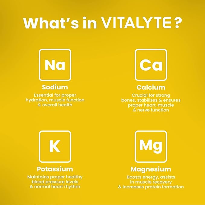 Vitalyte Electrolyte Powder Drink Mix, Isotonic Electrolyte Hydration Mix, Case Pack (6 Pack, Lemon)