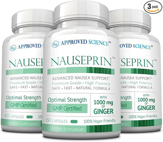 Approved Science Nauseprin - Ginger, Bioactive Vitamin B6-180 Capsules - Vegan