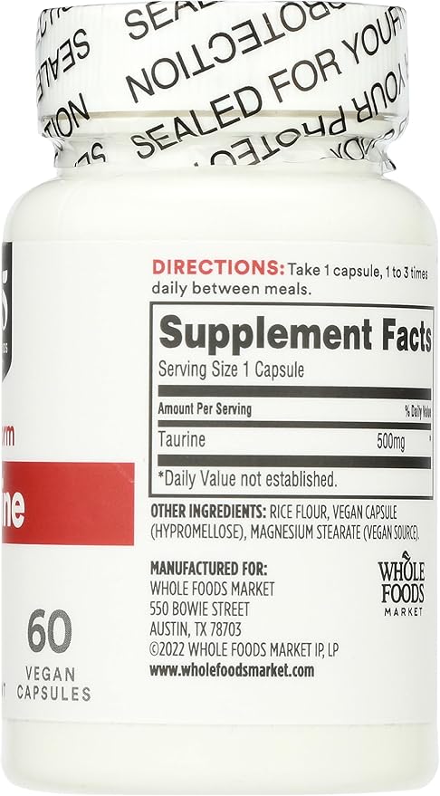 365 by Whole Foods Market, Taurine 500mg, 60 Count