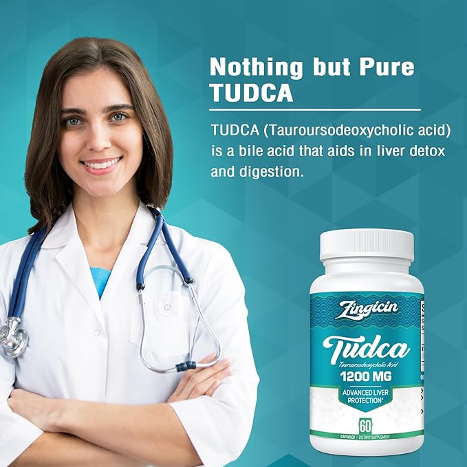TUDCA Supplement 1200mg - 120 Veggie Capsules,Powerful TUDCA Bile Salts Supplements for Liver,Digestion