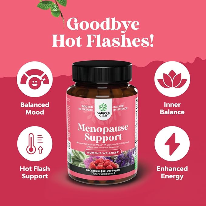 Bundle of Complete Herbal Menopause Supplement for Women for Night Sweats Mood and More with Dong Quai Vitex Chaste Berry and Black Cohosh and Extra Strength Diindolylmethane DIM Supplement - DIM Comp