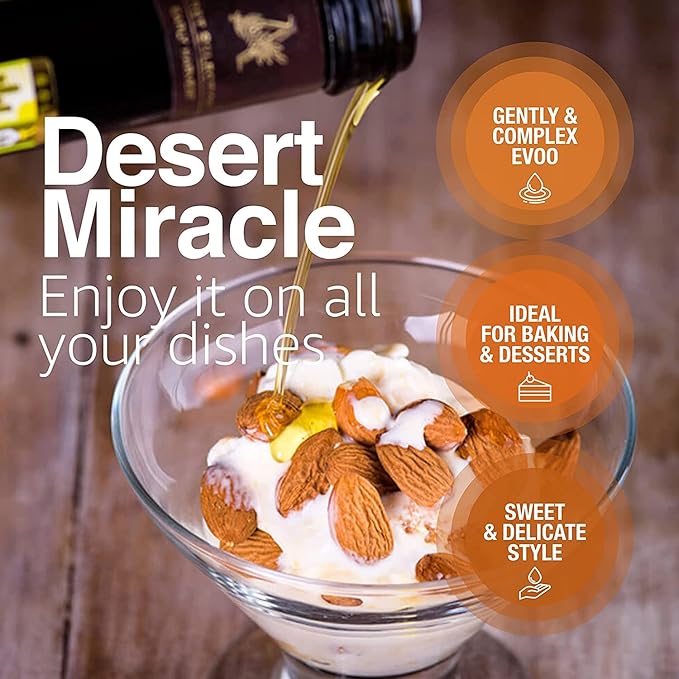 DESERT MIRACLE Cold Pressed Polyphenol Rich Moroccan Olive Oil, Extra Virgin Olive Oil with High Polyphenols, Organic, First Cold Pressed EVOO From Morocco, 5 Liter Can