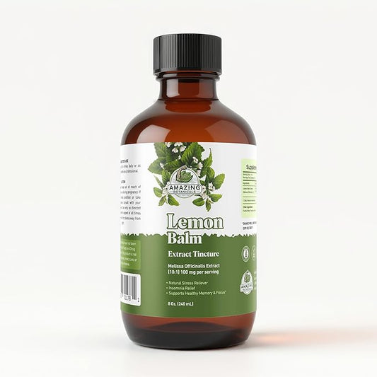 Organic Lemon Balm Leaf Liquid Extract for Immune Support - Lemon Balm Tincture for Mood & Relaxation Support - Organic Extract Tincture Leaf Drops for Adults & Kids Dietary Supplement - 8oz
