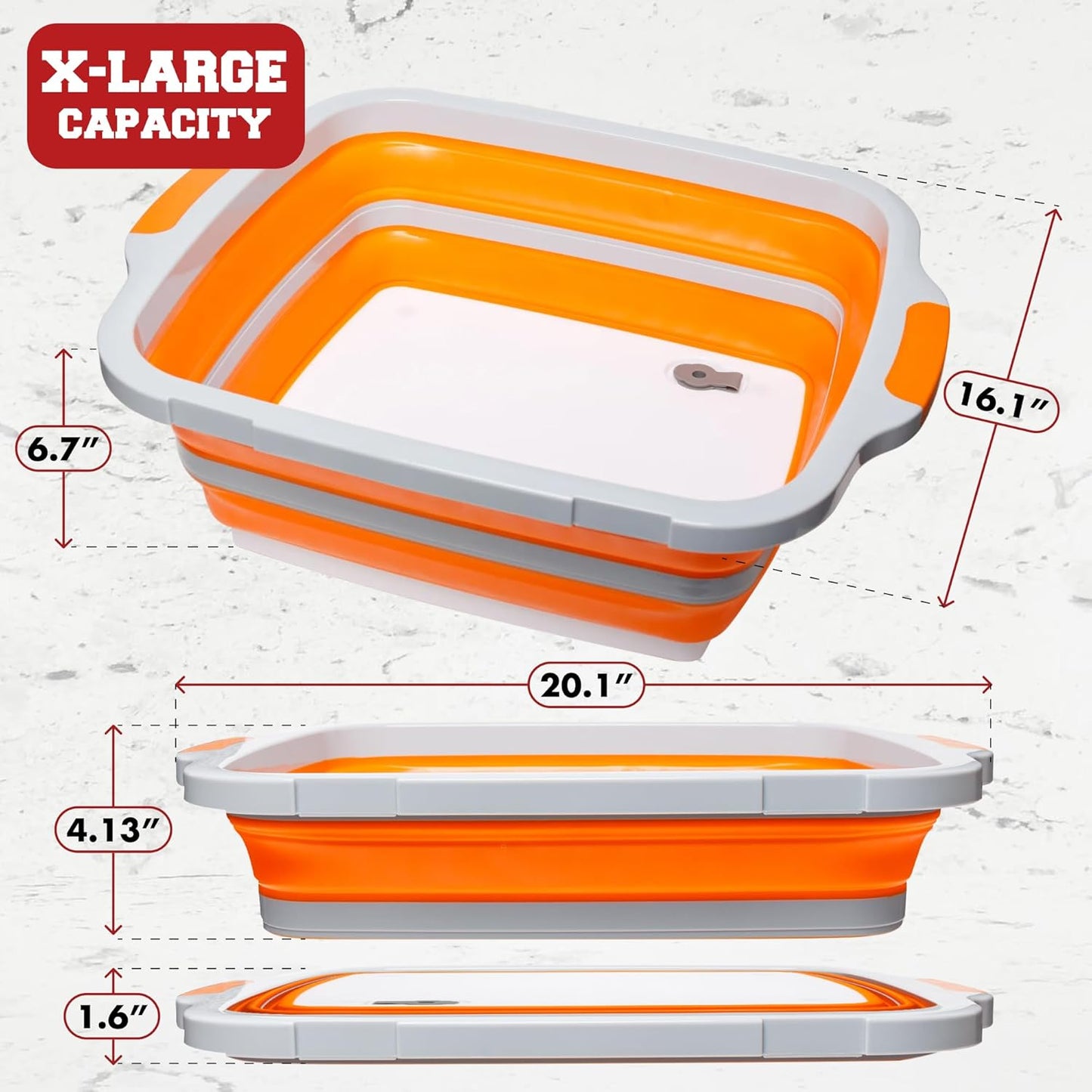 KITCHEN PERFECTION Collapsible XL Smoker & BBQ Prep Tub with Locking Lid & Cutting Board - Grill Caddy Container for Meat Marinating & Brine Perfect For Brisket, Turkey & Ribs - Best Gift For Men