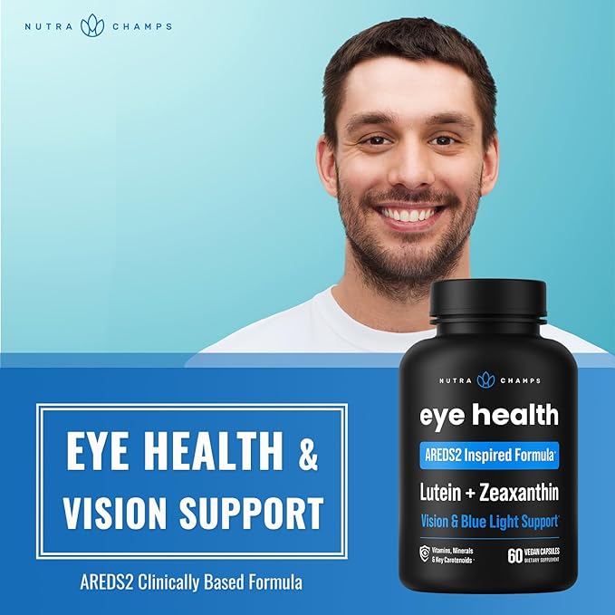 AREDS 2 Eye Vitamins | Lutein & Zeaxanthin Supplement | AREDS2 Plus Multivitamin Eye Health Supplement with Carotenoids, Bilberry Extract | Vitamins for Dry Eyes & Vision Health | 60 Vegan Capsules