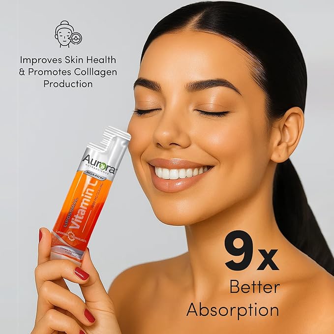 Aurora Nutrascience Micro-Pack Liposomal Vitamin C, Immune Support, 1,000 mg Per Serving, Vegan, Gluten Free, Non-GMO, 10 Single Serve Packets, Orange