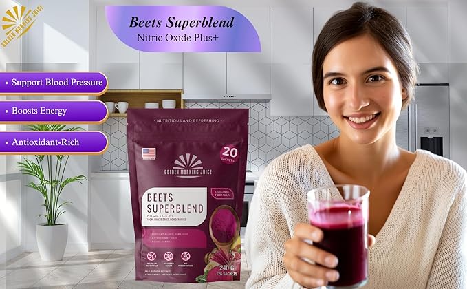 Beets Superblend 100% Freeze Dried Powder Juice, Beets, Pomegranate, Avocado, Kale, Banana, Monk Fruit, No Sugar Added.