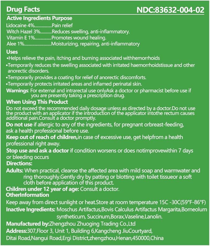 Hemorrhoid & Fissure Relief Cream Ointment with Hemorrhoid Treatment Maximum Strength Fast-Acting Formula for Pain, Itching, Swelling