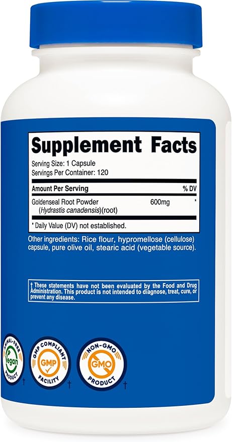 Nutricost Goldenseal Root 600mg, 120 Capsules - Non-GMO, Gluten Free, Vegetarian Capsules