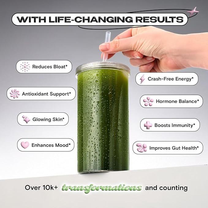 Kiala Nutrition Super Greens, Organic Greens Powder with Spirulina & Chlorella for Digestion, Gut Health, Immunity, Energy, Gluten Free, Vegan, Sugar Free, Mixed Berry, Spectra Blend, 30 Servings