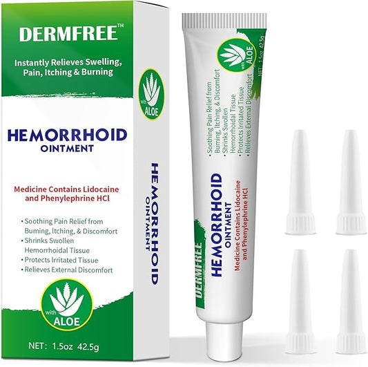 Hemorrhoid & Fissure Ointment,Hemorrhoid Treatment Cream with Phenylephrine HCl,Fast Relief from Swelling, Burning, Itching,Internal and External Hemor rhoid Cream with Aloe and Glycerin-1.5oz