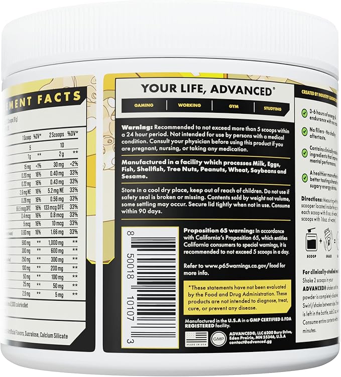 Advanced Focus Powder - White Gummy Bear