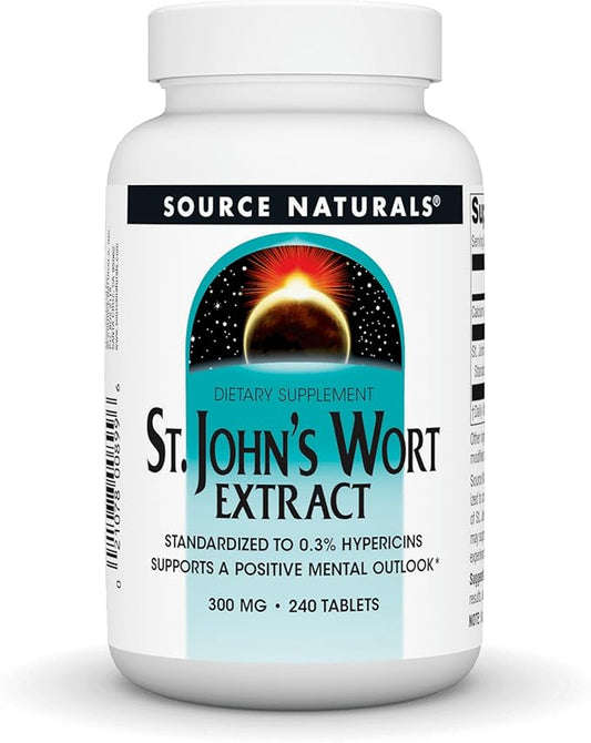 Source Naturals St. Johns Wort Extract 300 mg Supports a Positive Mental Outlook - 240 Tablets
