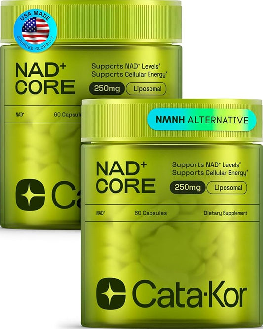 NMNH Supplement Alternative - Liposomal NAD CORE 250mg - 60-Day Supply - Pack of 2 - High Purity NAD Supplement for Healthy Aging, Energy - 60 Capsules
